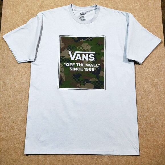 Vans Off The Wall Camo Checkered Short Sleeve T-Shirt #6 - Picture 1 of 6